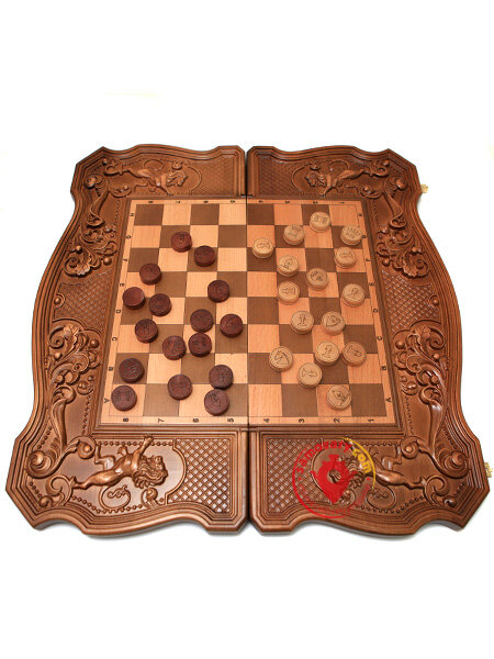 Игровой набор - шахматы+шашки+нарды (бук)